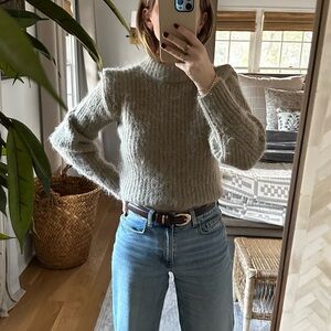 H&M structured shoulder Cozy Beige Sweater for Women